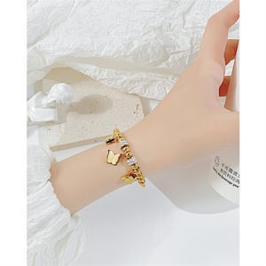 Fashion Fine <b>Gold</b> Plated <b>Adjustable</b> butterfly Pendant <b>Bracelet</b> Jewelry - Product Image 3