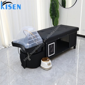 เตียงสระผมพร้อมระบบอบไอน้ำ KISEN สีดำ สไตล์ญี่ปุ่น สำหรับร้านเสริมสวย พร้อมเก้าอี้สระผม และเตียงนวดแผนไทย - Product Image 1