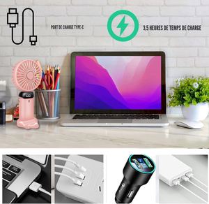 <b>Mini</b> Cooling <b>Fan</b> Rechargeable Battery Plastic <b>USB</b> Handheld Digital Display Folding <b>Fans</b> for Outdoor - Product Image 6