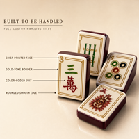 Tuiles de Mahjong en Acrylique de Haute Qualité, Couleurs Personnalisées, Design Chinois Classique, pour Salles de Jeux et Divertissement d'Hôtels