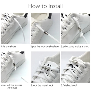 2023 mới đàn hồi không có Tie dây giày hình bán nguyệt dây giày cho trẻ em và người lớn Sneakers dây giày nhanh chóng lười biếng ren dây giày - Product Image 4