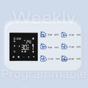 Thế hệ mới thời gian thực phát hiện fcu nhiệt cho điều hòa không khí trung tâm nhiệt với 3 tốc độ quạt tuya Wifi nhiệt - Product Image 6