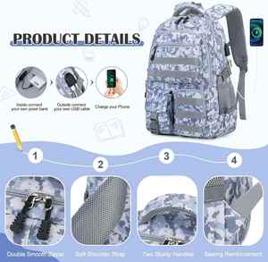 Fashion <b>Student</b> <b>Backpack</b> with Lunch Box and Pencil Case Promotional Polyester Lining <b>Backpack</b> - Product Image 5