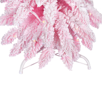 Direktverkauf ab Werk Hochwertiger Beflockter Rosa PVC-Weihnachtsbaum mit Beleuchtung, Geeignet für Familienfeiern zur Dekoration