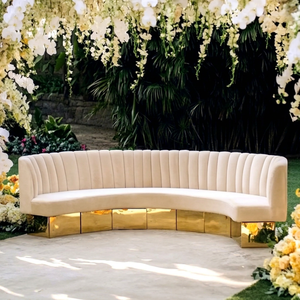 Event Loveseat Velvet Tufted Arm Sofa for Wedding Apartment Hotel Use-Bride and Groom Sofa - Product Image 1
