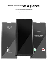 Étui miroir à rabat pour Samsung Galaxy Z Fold 7 6 5 4 3, avec béquille intégrée et protection d'écran, coque miroir électroplaquée