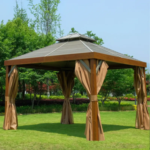 Venta caliente tienda de quiosco al aire libre de metal cedro hardroof BBQ gazebo al aire libre esquina redonda en reemplazo de dosel alluminio 3x3 - Product Image 2
