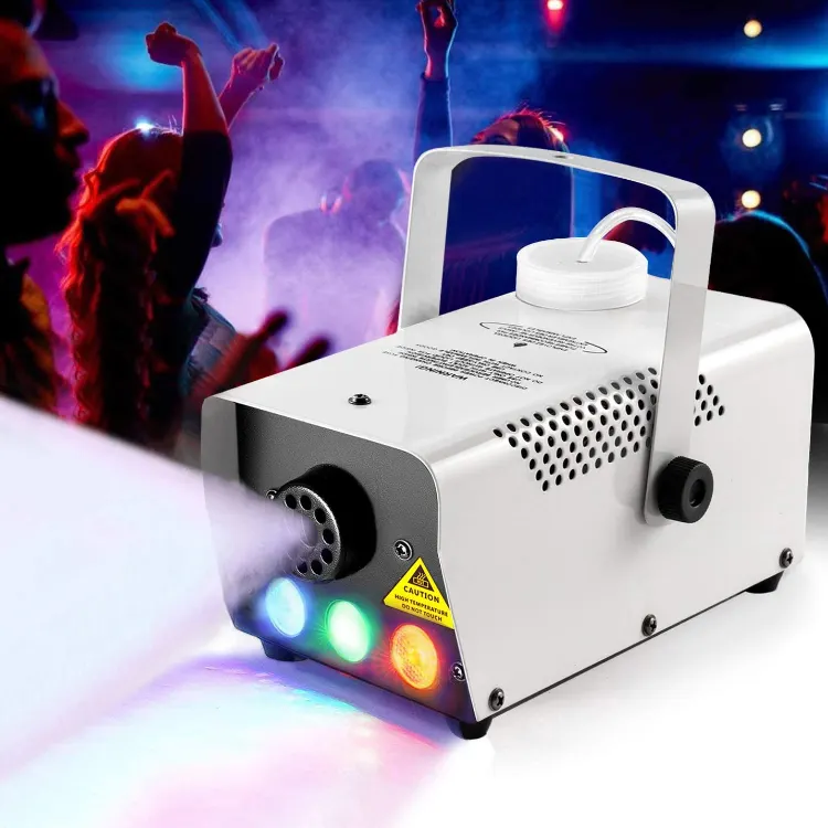 Control remoto inalámbrico Salón de baile Máquina de humo de 400 vatios Club Boda KTV Máquina de niebla LED Bar Uso para discoteca Fiesta Con 3x1w LED azul 