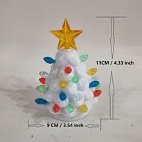 Décoration de bureau en forme de sapin de Noël en plastique, ornement lumineux coloré, décoration de table pour les fêtes de fin d'année