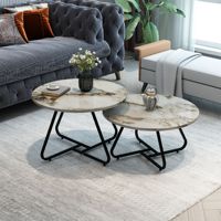 Ensemble de table basse moderne, durable et portable en 2 pièces avec pieds courbés pour salon