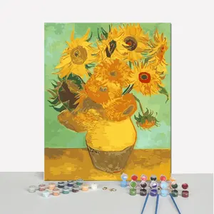Peinture à l'huile par numéros 40x50, acrylique, séries de <span class=keywords><strong>tournesol</strong></span>, artisanat créatifs, DIY bricolage, 40x50, pour enfants - Product Image 3