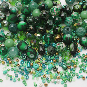 Perles de riz en verre dégradé de couleur mélangée de 8MM composants de bracelet d'accessoires de bijoux à bricoler soi-même pour décorations de vêtements - Product Image 1