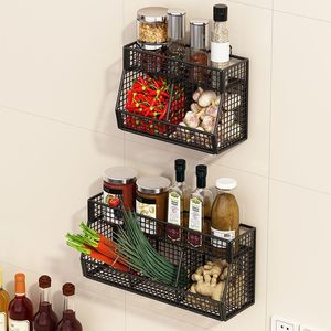 Étagère murale de rangement pour cuisine, en fer blanc, pour épices et légumes, idéale pour le gingembre, l'ail, les piments et les condiments - Product Image 3