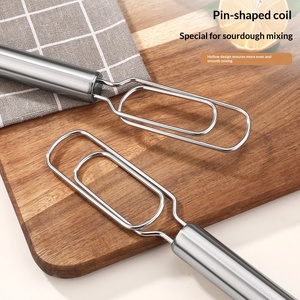 แท่งคนสแตนเลส เครื่องผสมแป้งสำหรับทำขนมปัง เครื่องมือทำเค้กในครัวเรือน ตัวคนแป้งธรรมชาติ FW0203 - Product Image 4