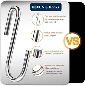 Crochets en S robustes de 4 pouces pour casseroles, ustensiles de cuisine, vêtements et sacs - Product Image 5