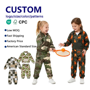 Tracksuit Kids Polyester half zip Camo Print Windproof <b>Thermal</b> <b>Boys</b> Girls Wholesale Clothing Jogging Suit - Product Image 1