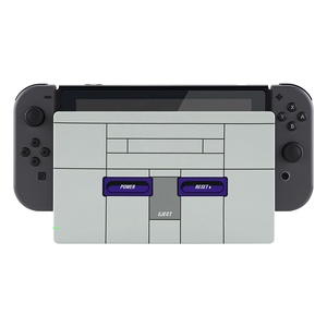 Carcasa de repuesto DIY con estampado de estilo SNES clásico, placa frontal de agarre de tacto suave personalizada para <span class=keywords><strong>Nintendo</strong></span> Switch Dock - Product Image 3