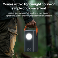 Batterie externe Rpp-100 pour extérieur, 60000 mAh, 100 W, charge rapide, sortie pour 5 appareils, double éclairage LED, poignée portable