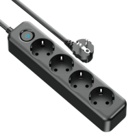 ODM Cable de extensión 4 salidas 700J Enchufe protector contra sobretensiones 6 pies Universal AC Socket EU Power Strip