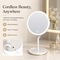 Miroir de maquillage grossissant 3X éclairé HD, miroir de courtoisie compact à LED rechargeable par USB, cadeau pour femme, anniversaire