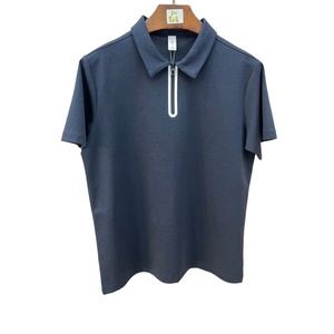 Camiseta Sorona de media cremallera con contraste de color, sin costuras, transpirable, ligera, de punto, de ajuste holgado, informal - Product Image 4