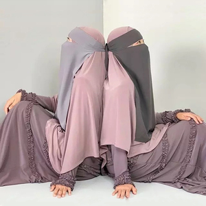 伊斯兰妇女头巾面纱面纱罩袍穆斯林单层头巾斋月传统头饰 - Product Image 5