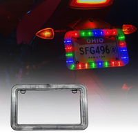 Support de plaque d'immatriculation de moto SXN avec éclairage LED 3-en-1 (clignotant, frein, marche arrière) 12V 6W IP65 étanche, ajustement universel 7x4 pouces