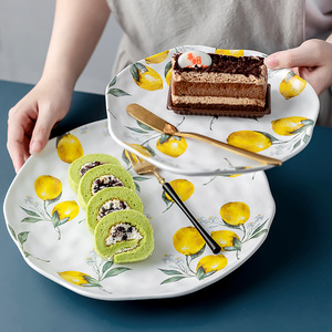 Vajilla de cerámica con estampado de limón, platos <span class=keywords><strong>para</strong></span> ensaladas, venta al por mayor - Product Image 4