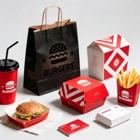 Boîte à frites jetable en papier pour emporter, emballage alimentaire personnalisé pour ailes de poulet, boîtes à hamburgers, conteneur pour plats à emporter rapides