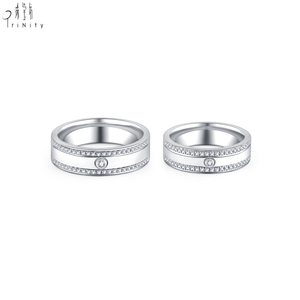 Bagues de mariage en or 18 carats pour couples, bagues assorties minimalistes avec diamants naturels, ajustement confortable, bijoux raffinés - Product Image 4
