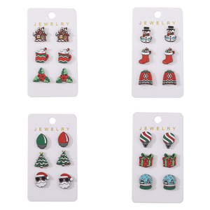 2025 nouveau ensemble de boucles d'oreilles à la mode boîte-cadeau d'arbre de noël en bois pour les fêtes et les cadeaux prêts à expédier - Product Image 2