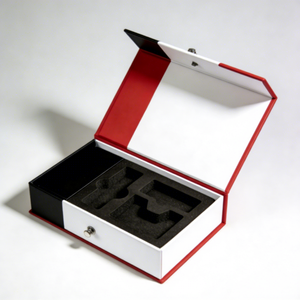 Boîte magnétique personnalisée de luxe avec logo imprimé <span class=keywords><strong>sur</strong></span> mesure, couleur blanc <span class=keywords><strong>et</strong></span> <span class=keywords><strong>rouge</strong></span>, emballage cosmétique en carton rigide avec insert - Product Image 5