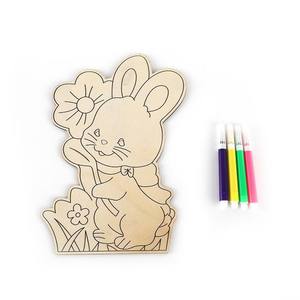 Adornos de Madera para Pintar, <span class=keywords><strong>con</strong></span> Forma de Conejito y Caras y Ropa Personalizables, para Manualidades Infantiles - Product Image 2