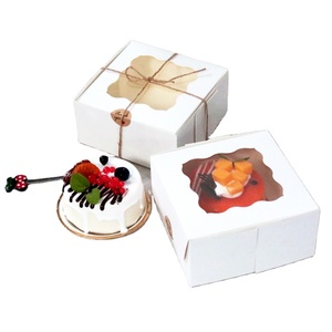 Custom White Bakery Box with Window Eco-Friendly Paper Board Cardboard Gift Packaging Boxes for Pastries Cookies Small Cakes
