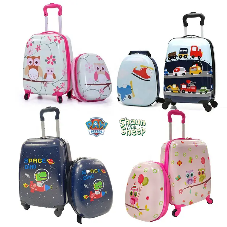 19inch Amazon hot sale custom design airport travel 3D trolley children foldable kids kick suitcase scooter luggage
