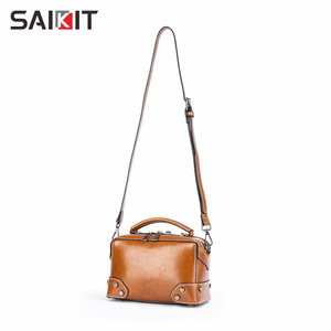 2019 Nieuwe Mode Dames Schouder Hand Tassen Voor Vrouw Echt Lederen Tassen Klinknagel Retro Handtassen - Product Image 6