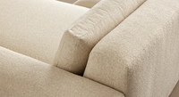 Canapé modulaire en crème en forme de L avec chaise longue, assise profonde, style bouclé, tissu, pour salon, appartement, hôtel