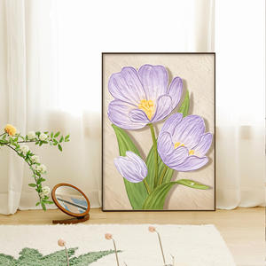 Stile unico olio su tela fatto a mano moderno tulipano floreale appeso pittura per soggiorno sala da pranzo camera da letto decorazione comodino - Product Image 6