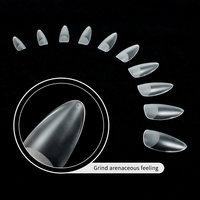 Fournitures pour ongles : 500 faux ongles en gel souple transparents en forme d'amande pour extension d'ongles