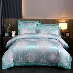 European Style Satin Jacquard Lace 100% Polyester Four-piece Bedding <strong>Set</strong> <strong>Sheet</strong> <strong>Set</strong> - Product Image 3