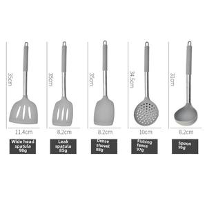 Juego de utensilios de cocina de silicona Mango de tubo Espátula Cuchara Utensilios resistentes a altas temperaturas de grado alimenticio Embalaje de caja duradera - Product Image 3