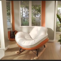 Fauteuil de détente pour la maison, canapé paresseux inclinable et convertible en chaise longue, chaise à bascule, chaise de balcon, fauteuil inclinable individuel, design bicolore