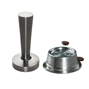 1 Pod 1 Tamper Wareset Fabriek Herbruikbare Metalen Koffiepad Navulbare Koffie Capsule Duurzame Espresso Pod Voor Lavazza Machine