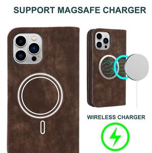 เคสโทรศัพท์มือถือแบบพับได้สำหรับ iPhone 15 ดีไซน์สปอร์ต ป้องกันแรงกระแทก ผลิตจากวัสดุ TPU+PU รองรับการชาร์จไร้สายแบบแม่เหล็กแรงสูง รองรับการใช้งานหลายบัตร - Product Image 6
