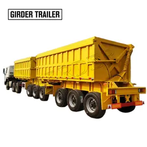 Multi purpose heavy duty 120 ton tandem axle bulk tipper hydraulic super link dual side dump trailer for sale