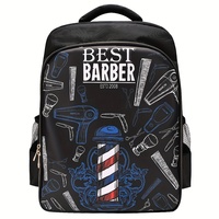 Sac à dos professionnel de grande capacité, souple, écologique, portable, pour les fournitures de barbier, étui à fermeture éclair pour les kits d'outils de coiffure