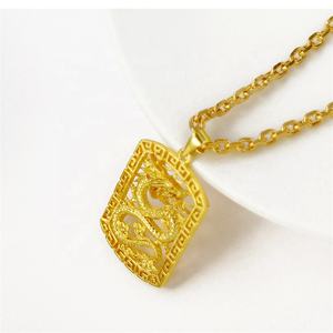 18K Placcatura In Oro Vero Casting 3D Degli Uomini <span class=keywords><strong>di</strong></span> disegno del Pendente Della Collana Del Drago - Product Image 6