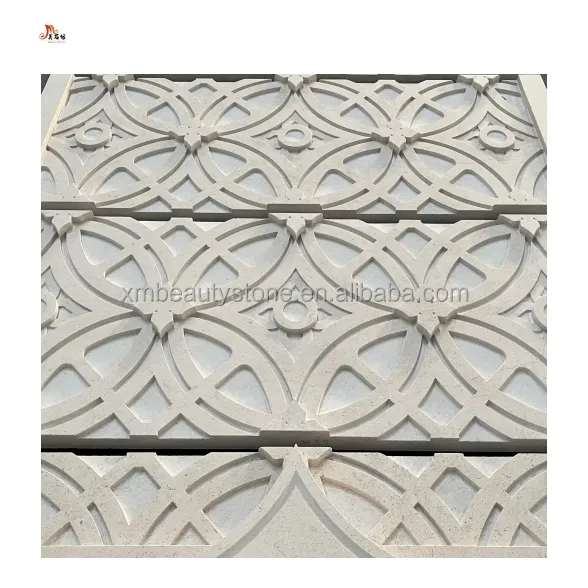 Calcare intaglio a getto d'acqua in marmo naturale pannello di pietra modello per villa casa hotel intagliato piastrelle pubbliche decorazione pavimento a mosaico