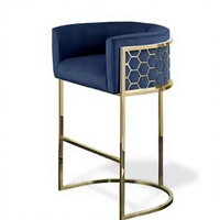 Chaise de bar de luxe en acier inoxydable à dossier haut pour usage commercial, salon et espaces extérieurs