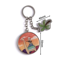 Porte-clés en métal émaillé dur avec pendentif en forme de cocotier, design créatif personnalisé, cadeau souvenir